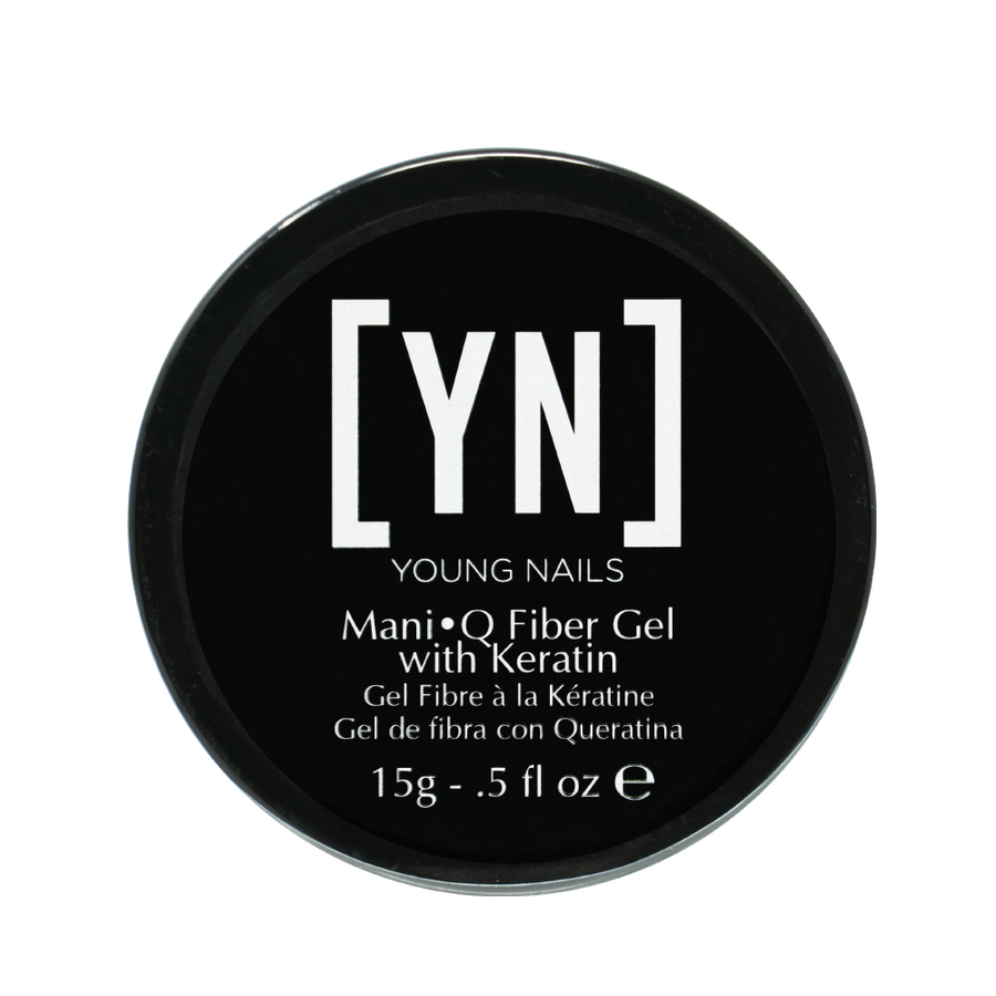 Young Nails - Mani•Q Fiber Gel with Keratin, Sheer Pink, 15g Jar