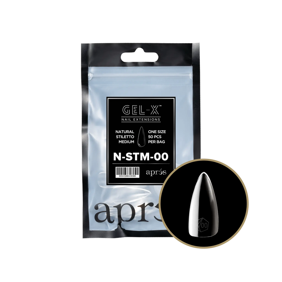 Aprés Gel-X Natural Stiletto Medium Refill Bag