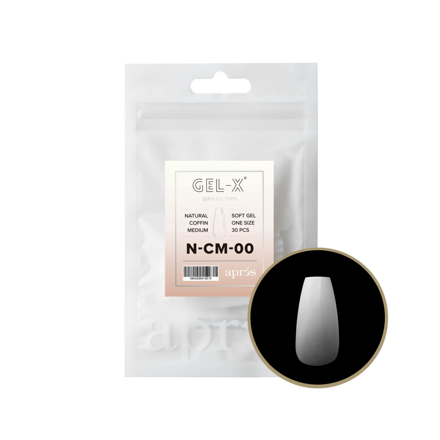 Aprés Gel-X Natural Coffin Medium Refill Bag (15)