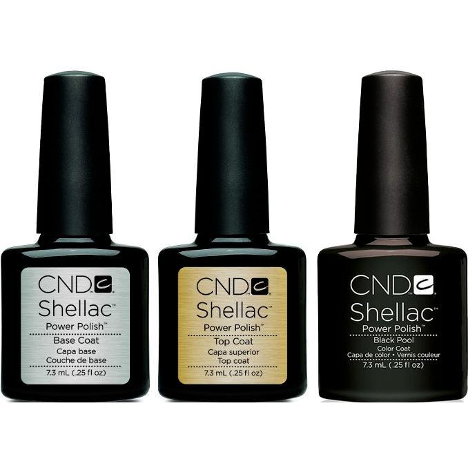 CND - Shellac Combo - Base, Top & Black Pool