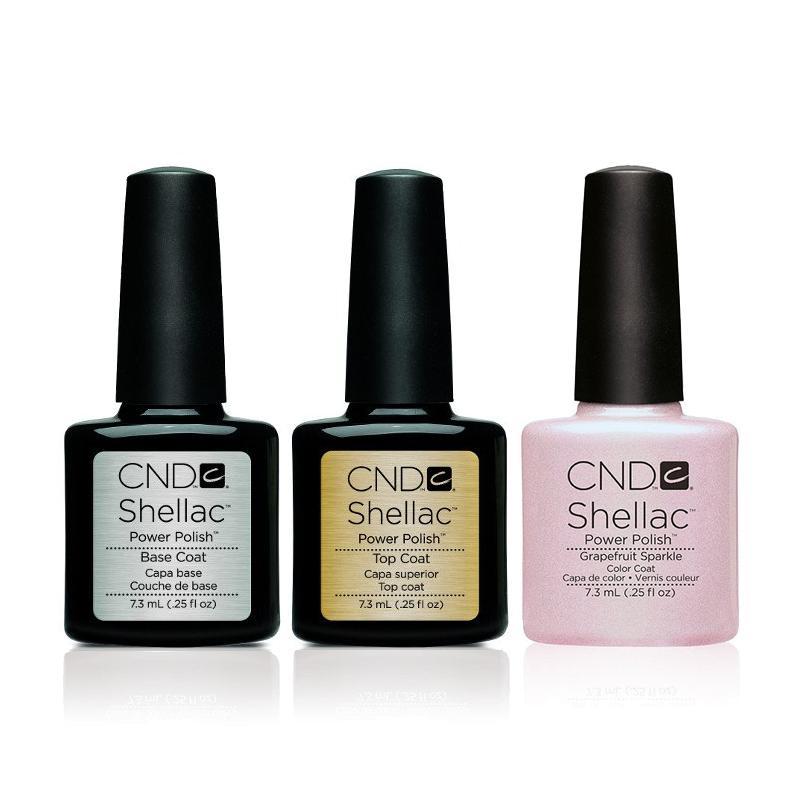 CND - Shellac Combo - Base, Top & Grapefruit Sparkle