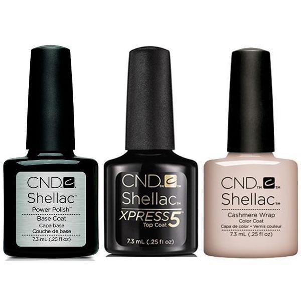 CND - Shellac Xpress5 Combo - Base, Top & Cashmere Wrap (0.25 oz)