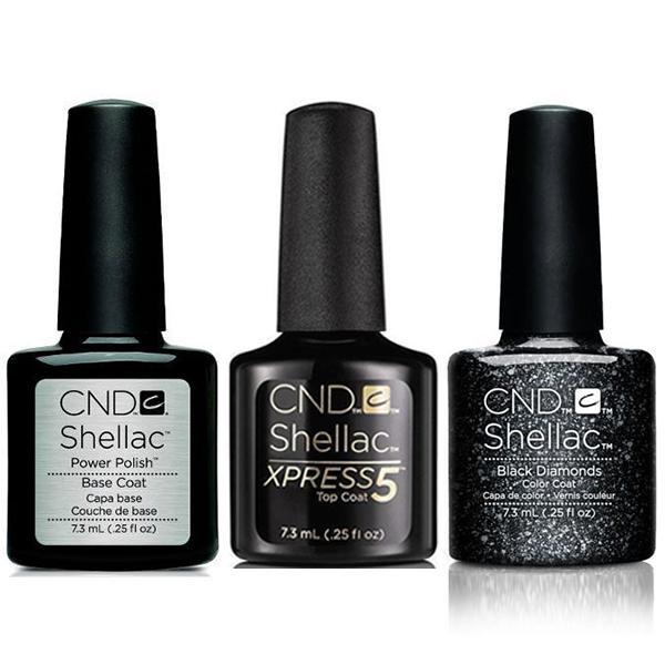 CND - Shellac Xpress5 Combo - Base, Top & Dark Diamond (0.25 oz)