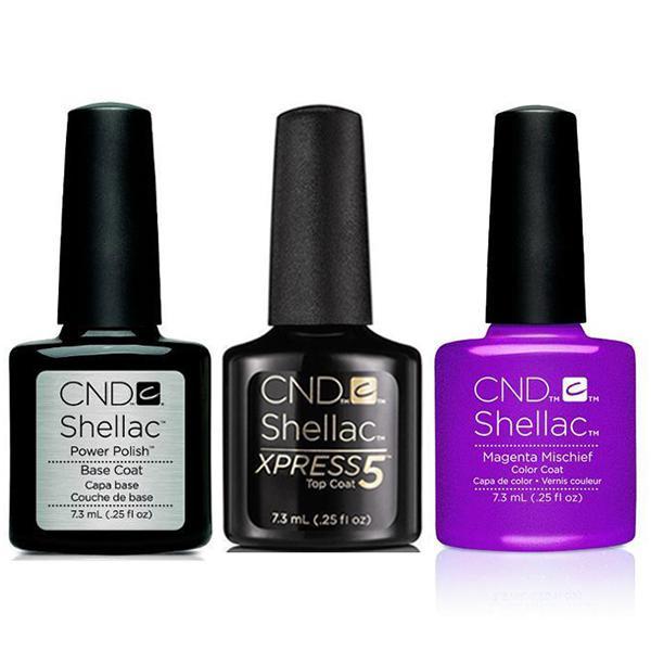 CND - Shellac Xpress5 Combo - Base, Top & Magenta Mischief (0.25 oz)