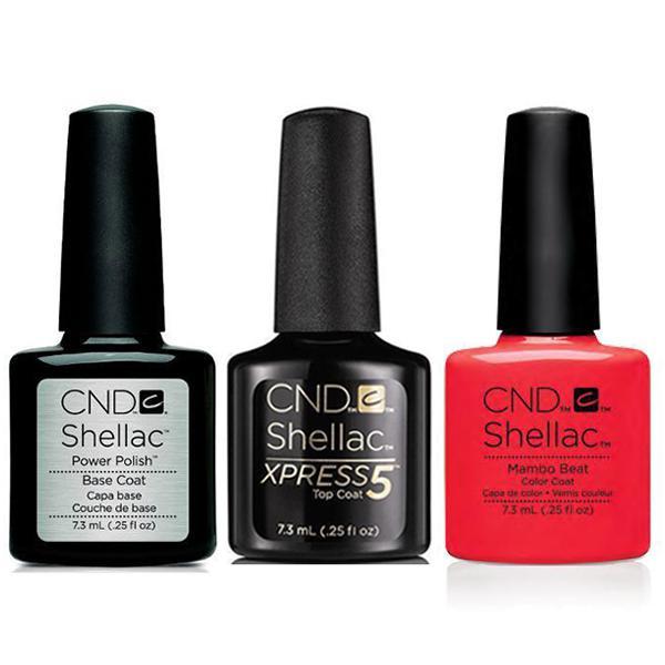 CND - Shellac Xpress5 Combo - Base, Top & Mambo Beat (0.25 oz)