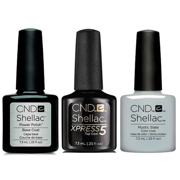 CND - Shellac Xpress5 Combo - Base, Top & Mystic Slate (0.25 oz)