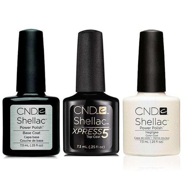 CND - Shellac Xpress5 Combo - Base, Top & Negligee (0.25 oz)