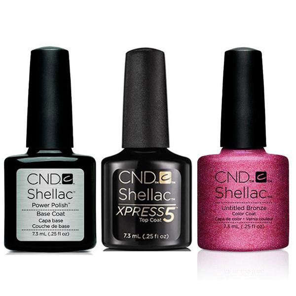 CND - Shellac Xpress5 Combo - Base, Top & Untitled Bronze (0.25 oz)