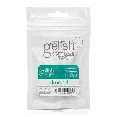 Gelish - Soft Gel Tips - Natural Medium Almond size 1 50CT Refill