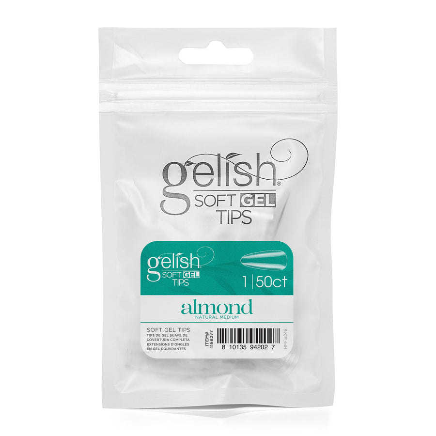 Gelish - Soft Gel Tips - Natural Medium Almond size 1 50CT Refill