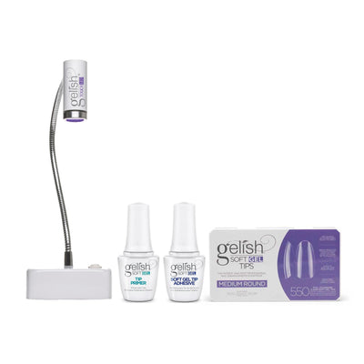 Harmony Gelish - Soft Gel Tips & LED Light Kit - Medium Round