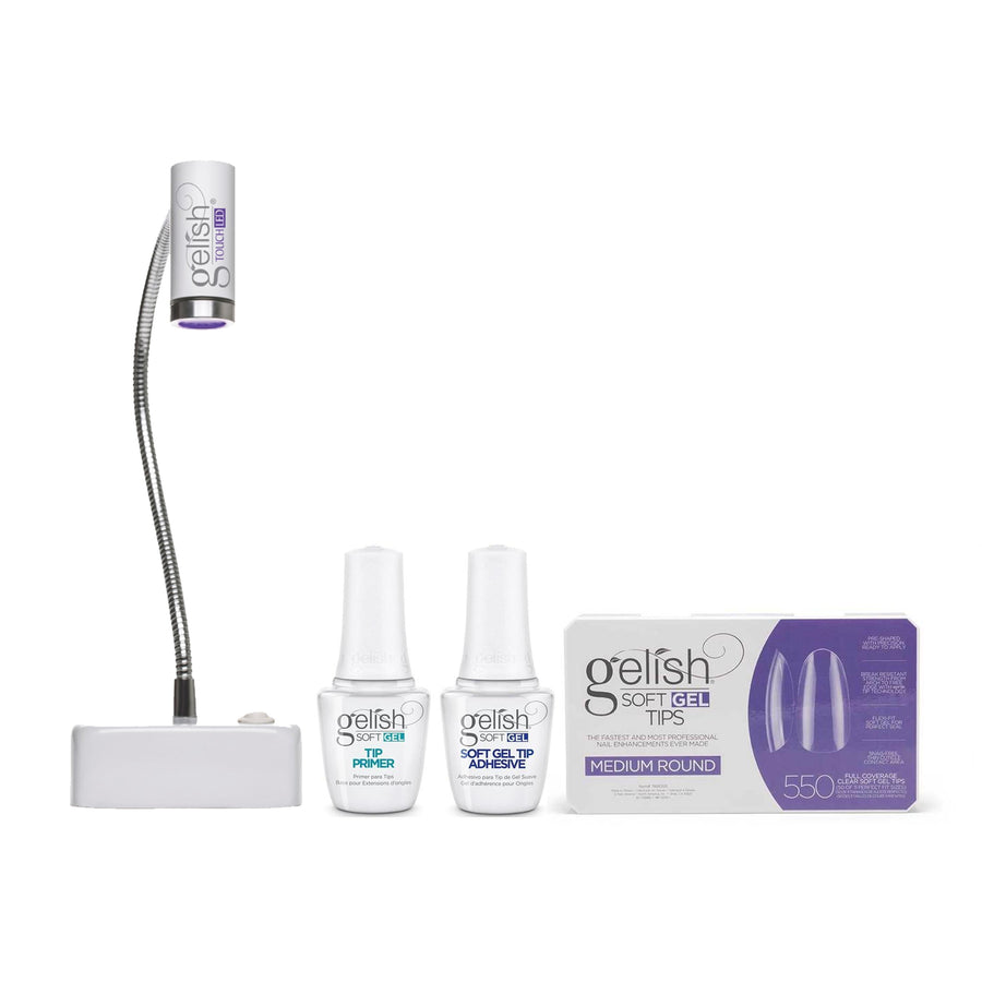 Harmony Gelish - Soft Gel Tips & LED Light Kit - Medium Round