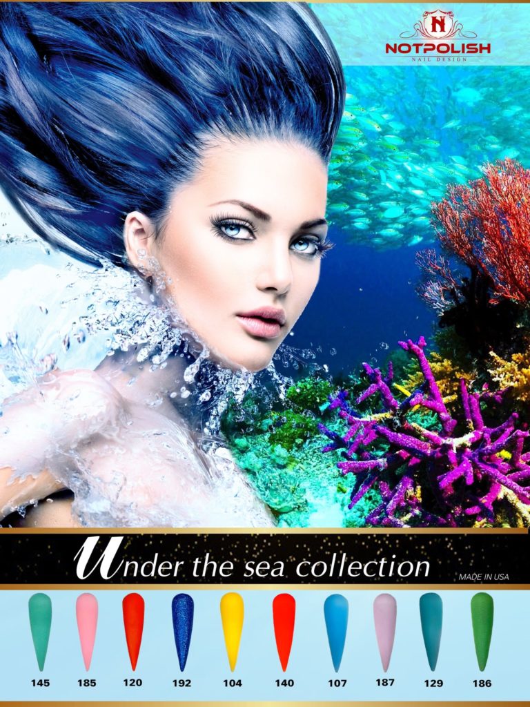 Notpolish - UNDER THE SEA (10 COLORS POWDER COLLECTION) 145,185,120,192,104,140,107,187,129,186