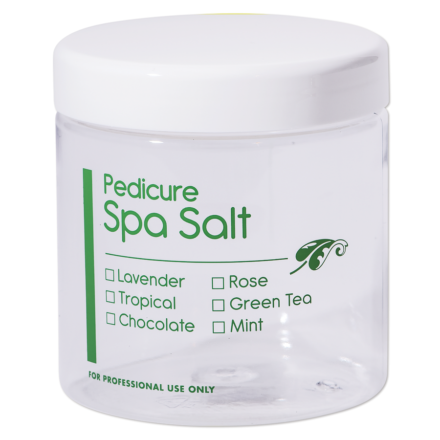 Imprinted Pedicure Spa Salt Jar, 16 oz