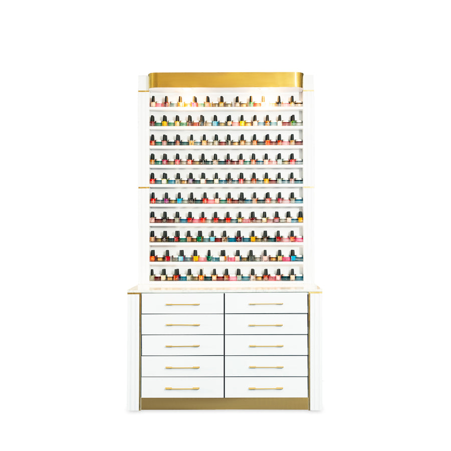 Rose Gold Le Cinq Polish Rack Cabinet | T-SPA
