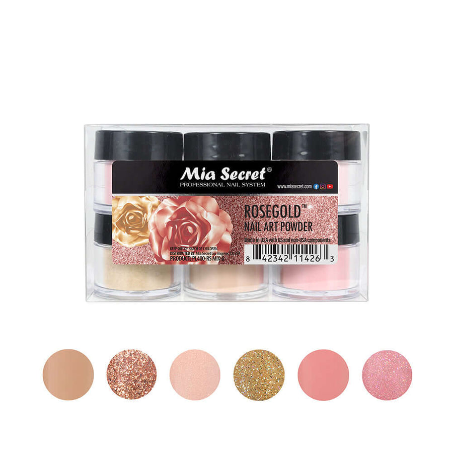 Mia Secret - Rosegold Nail Art Powder Collection (6PC)