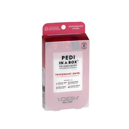 Voesh Pedi in Box - 4-Step - Peppermint Swirl - Single (1Pc) Box Case (50Pcs)