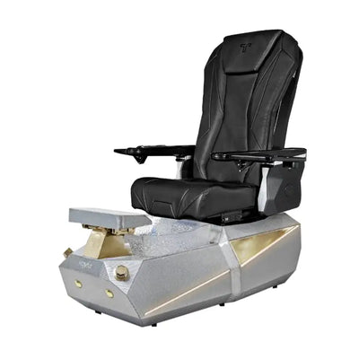 T-SPA Vekron Silver Pedicure Chair | Carbon Fiber & Heat Massage