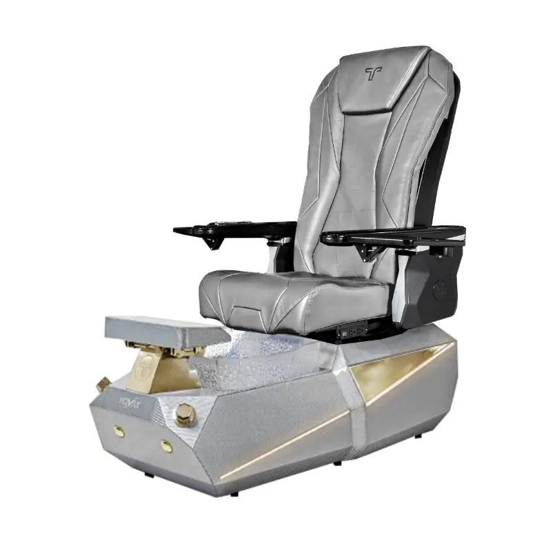 T-SPA Vekron Silver Pedicure Chair | Carbon Fiber & Heat Massage