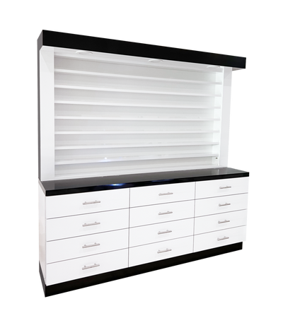 Whale Spa - BW SINGLE SIDED POLISH AND POWDER DISPLAY/CABINET