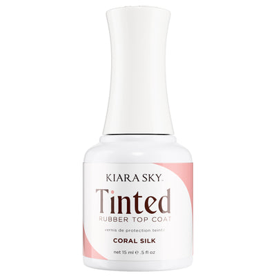 Kiara Sky - Gel Polish - Tinted Rubber Top Coat - Coral Silk 0.5 oz - #KSTRCS