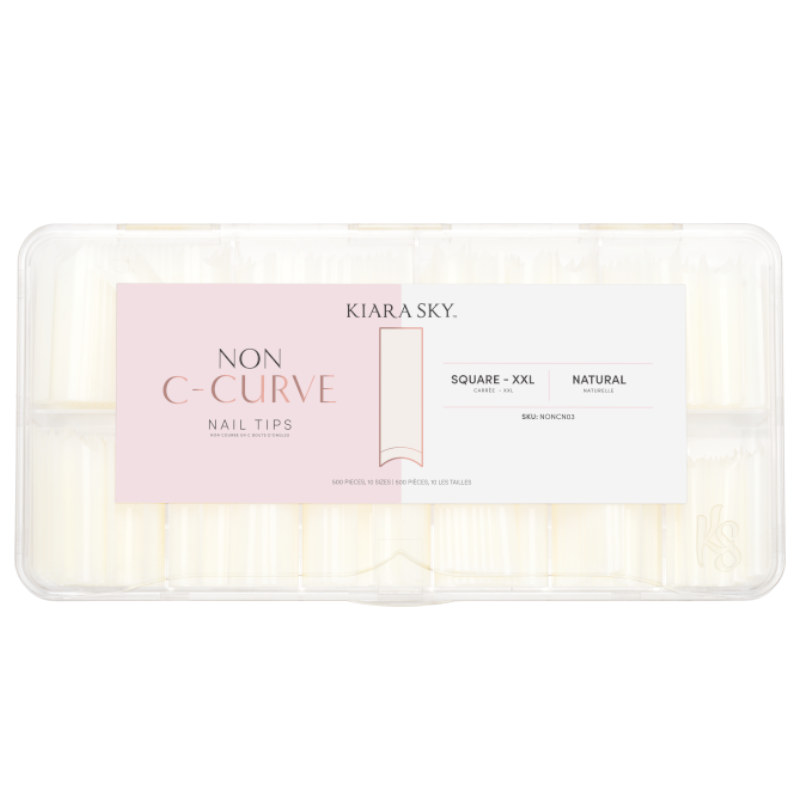 Kiara Sky - Non C-Curve Nail Tips XXL - Square Natural