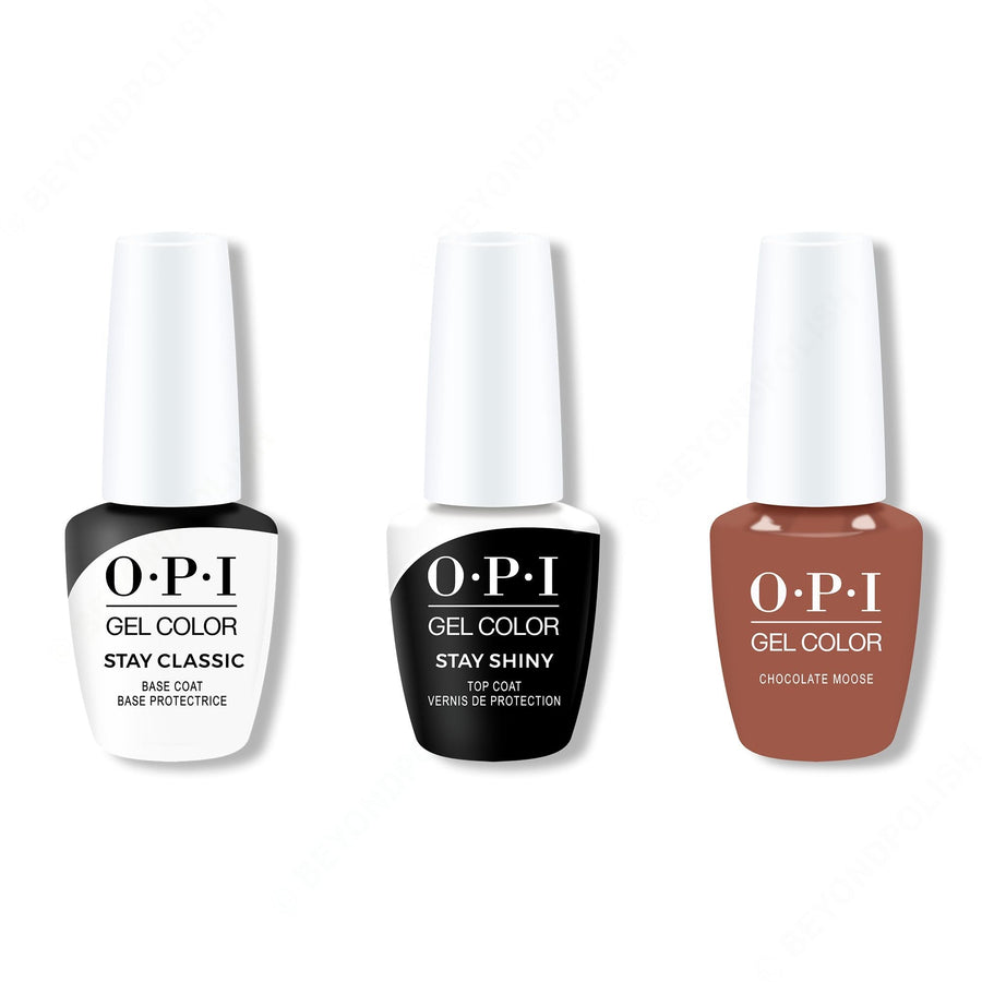 OPI - GelColor Combo - Stay Classic Base, Shiny Top & Chocolate Moose