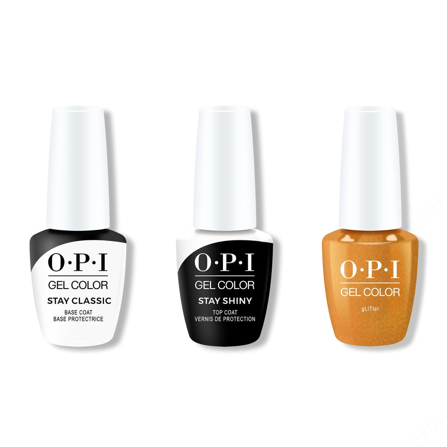 OPI - GelColor Combo - Stay Classic Base, Shiny Top & gLITer