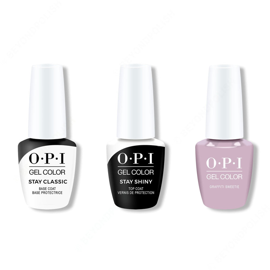 OPI - GelColor Combo - Stay Classic Base, Shiny Top & Graffiti Sweetie