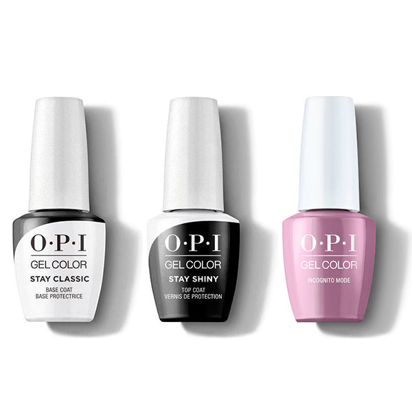 OPI - GelColor Combo - Stay Classic Base, Shiny Top & Incognito Mode