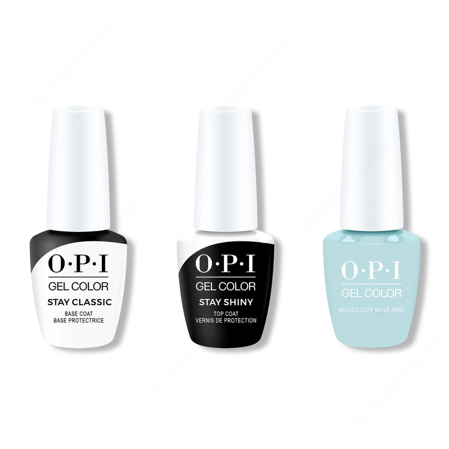 OPI - GelColor Combo - Stay Classic Base, Shiny Top & Mexico City Move-mint