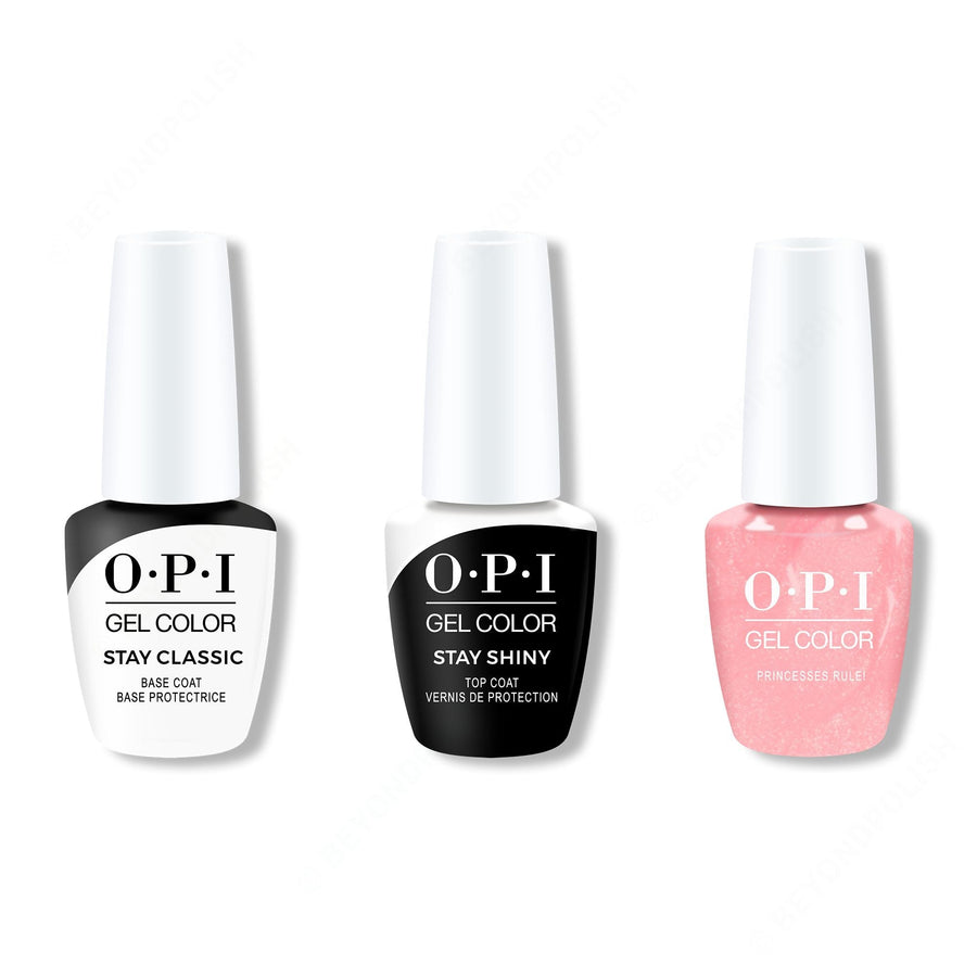OPI - GelColor Combo - Stay Classic Base, Shiny Top & Princesses Rule!