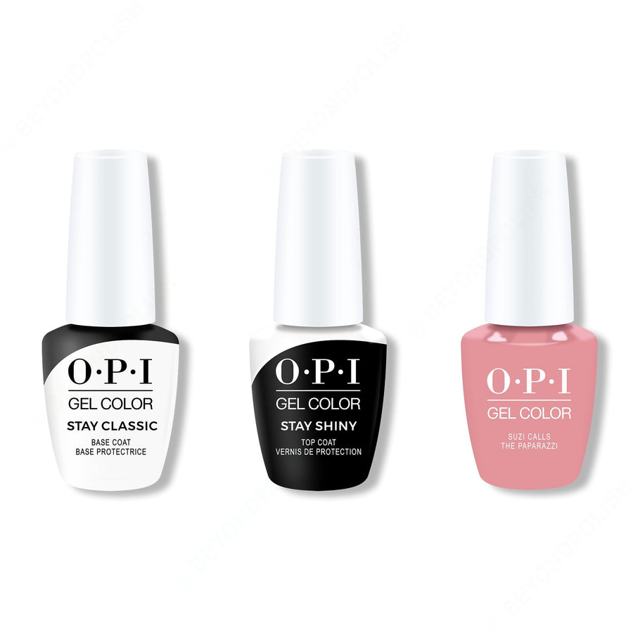 OPI - GelColor Combo - Stay Classic Base, Shiny Top & Suzi Calls the Paparazzi