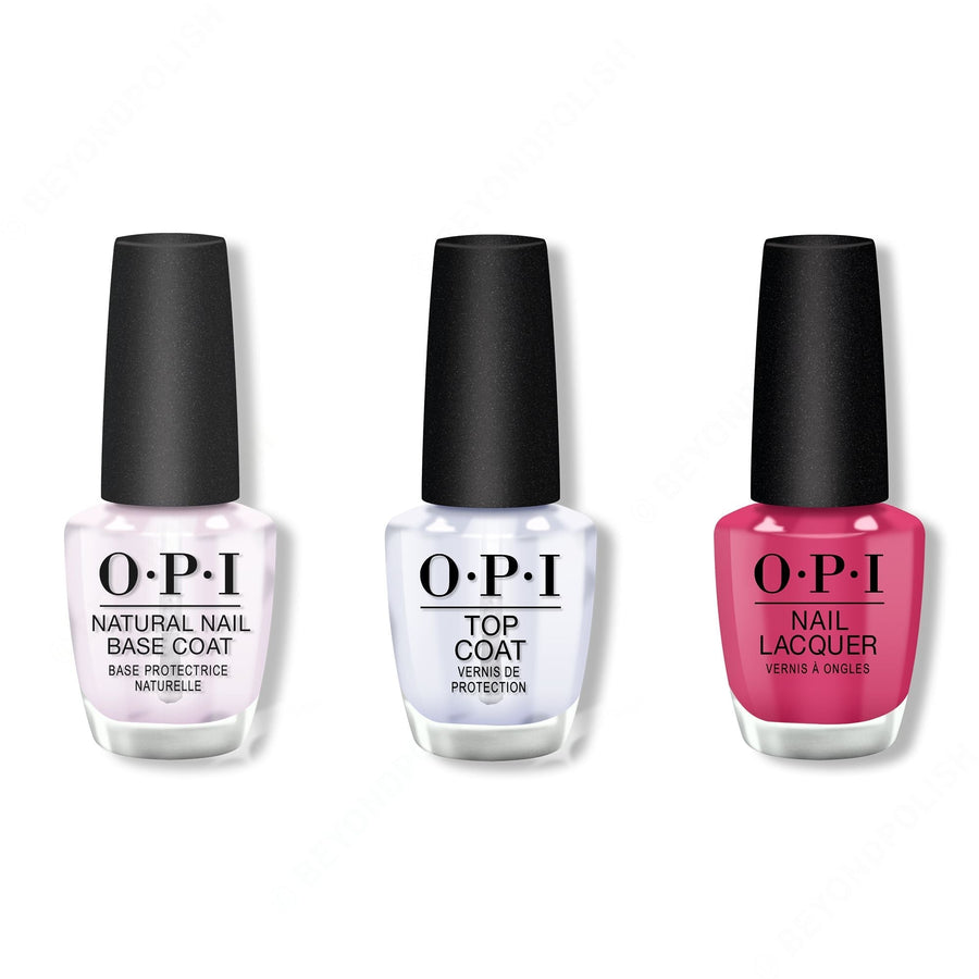 OPI - Nail Lacquer Combo - Base, Top & Aurora Berry-alis 0.5 oz - #NLI64