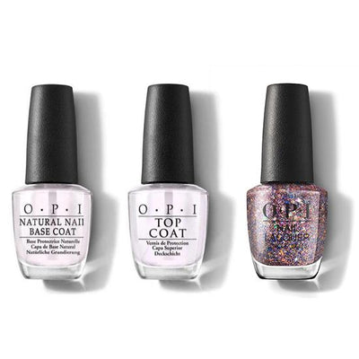 OPI - Nail Lacquer Combo - Base, Top & Confetti Ready