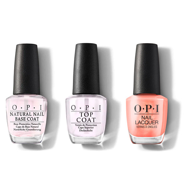 OPI - Nail Lacquer Combo - Base, Top & Data Peach