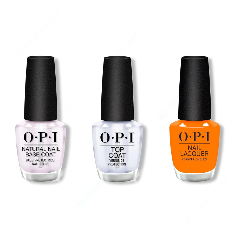 OPI - Nail Lacquer Combo - Base, Top & Feelin' Fire