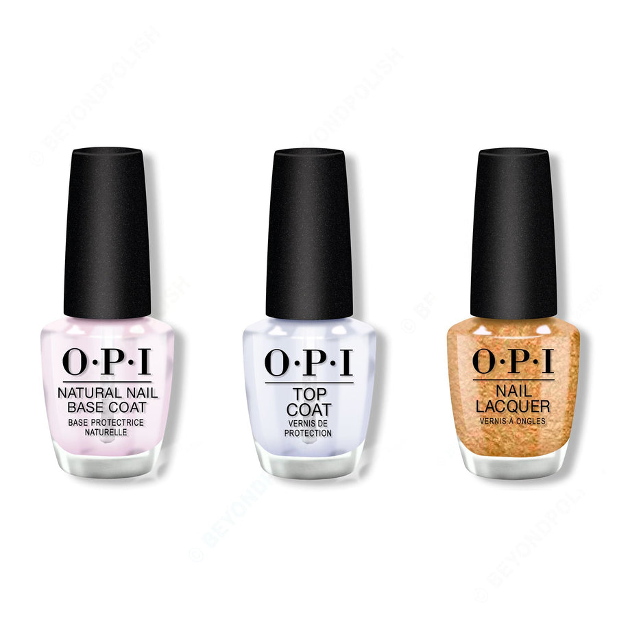 OPI - Nail Lacquer Combo - Base, Top & Five Golden Flings