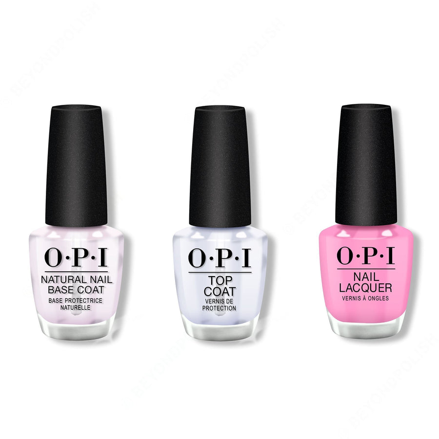 OPI - Nail Lacquer Combo - Base, Top & Lucky Lucky Lavender 0.5 oz - #NLH48