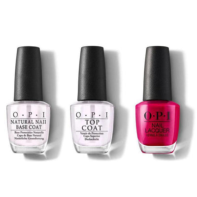 OPI - Nail Lacquer Combo - Base, Top & Madam President 0.5 oz - #NLW62