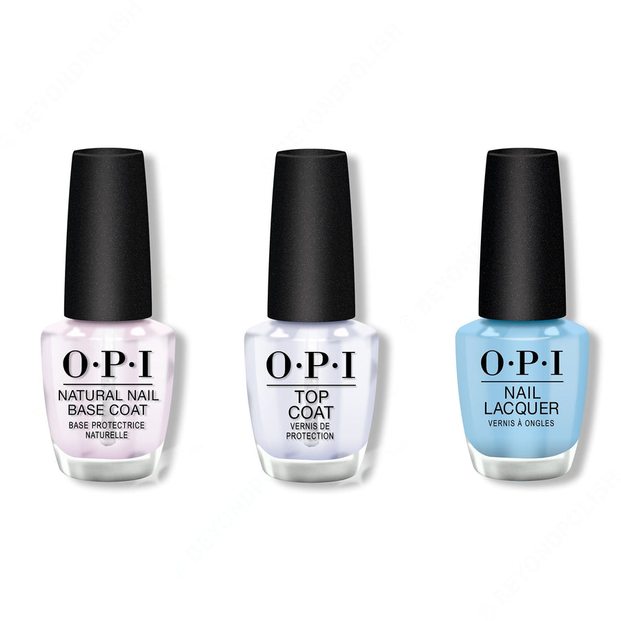 OPI - Nail Lacquer Combo - Base, Top & Mali-blue Shore