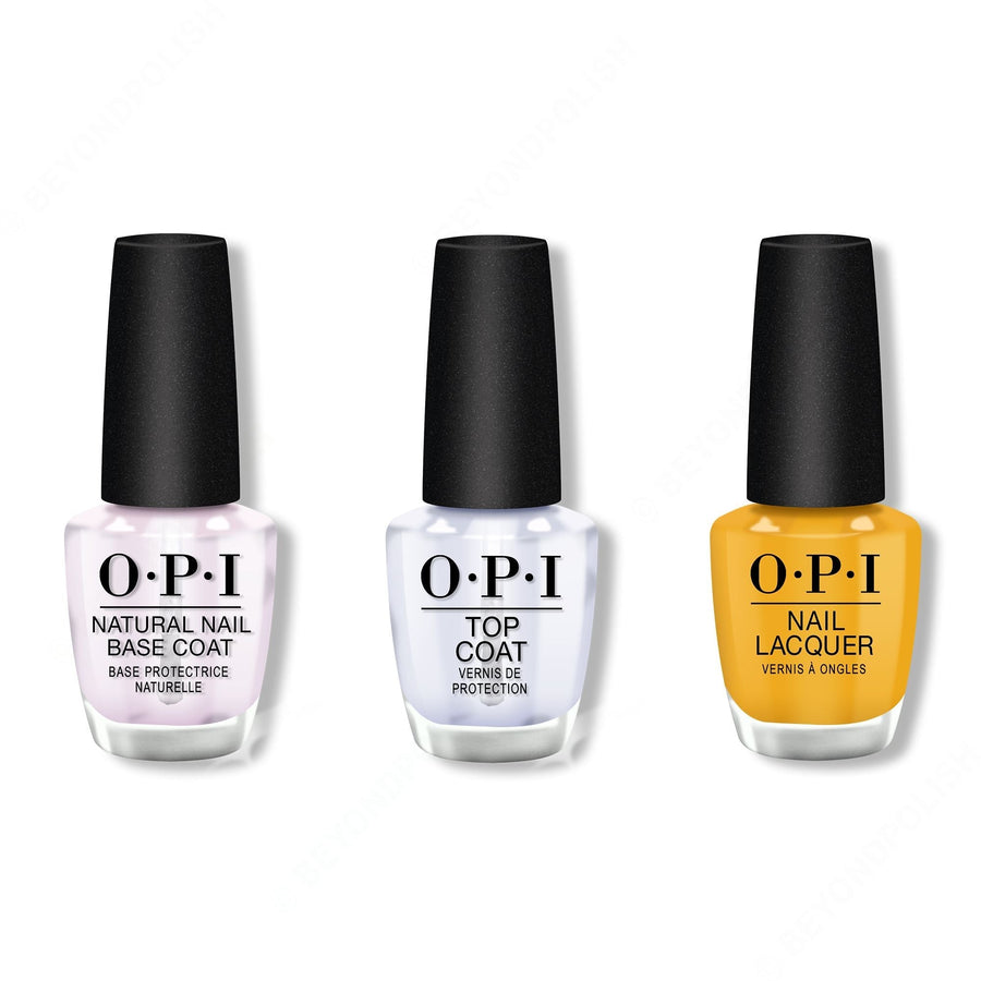 OPI - Nail Lacquer Combo - Base, Top & Marigolden Hour