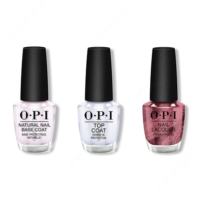 OPI - Nail Lacquer Combo - Base, Top & Meet Me on the Star Ferry 0.5 oz - #NLH49