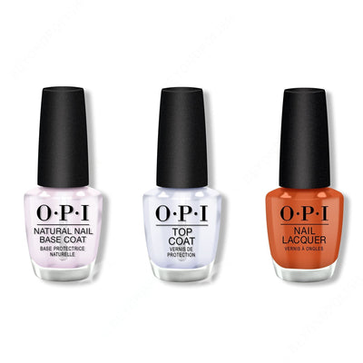 OPI - Nail Lacquer Combo - Base, Top & My Italian Is A Little Rusty 0.5 oz - #NLMI03
