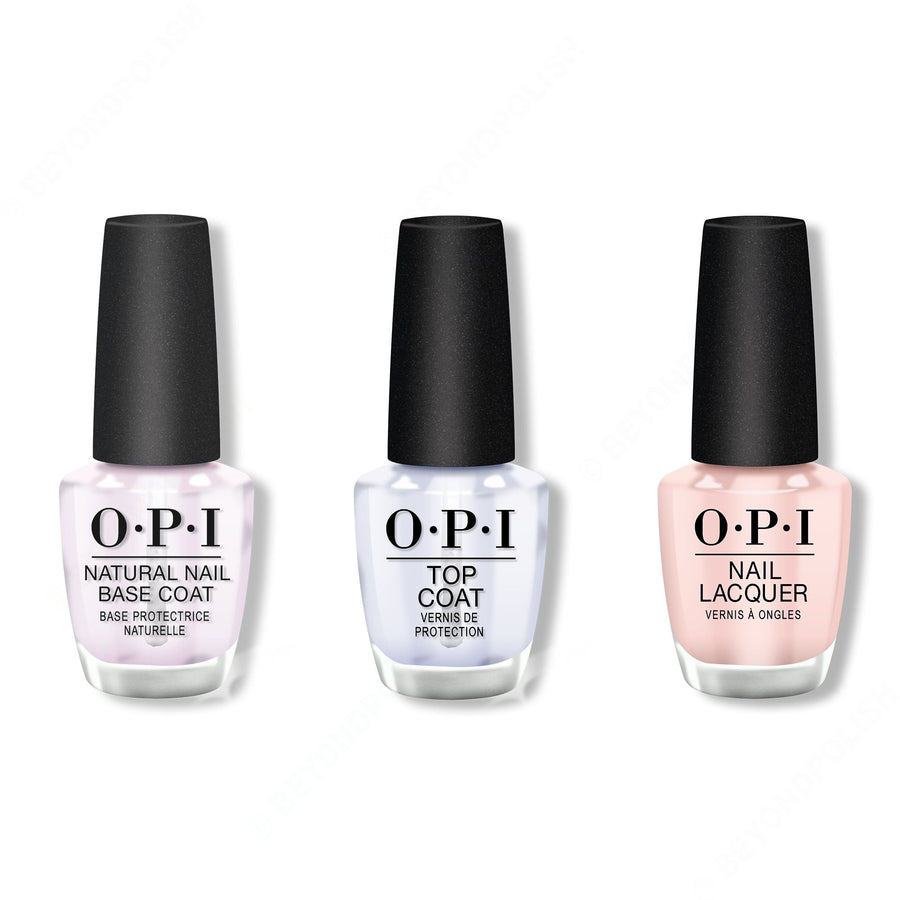 OPI - Nail Lacquer Combo - Base, Top & My Very First Knockwurst 0.5 oz - #NLG20