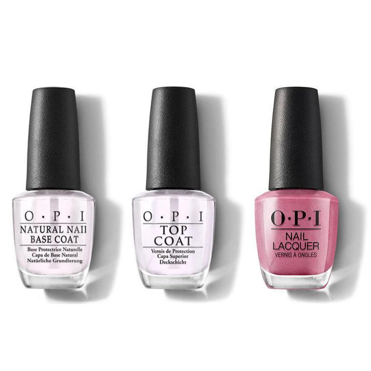 OPI - Nail Lacquer Combo - Base, Top & Not So Bora-Bora-ing Pink 0.5 oz - #NLS45