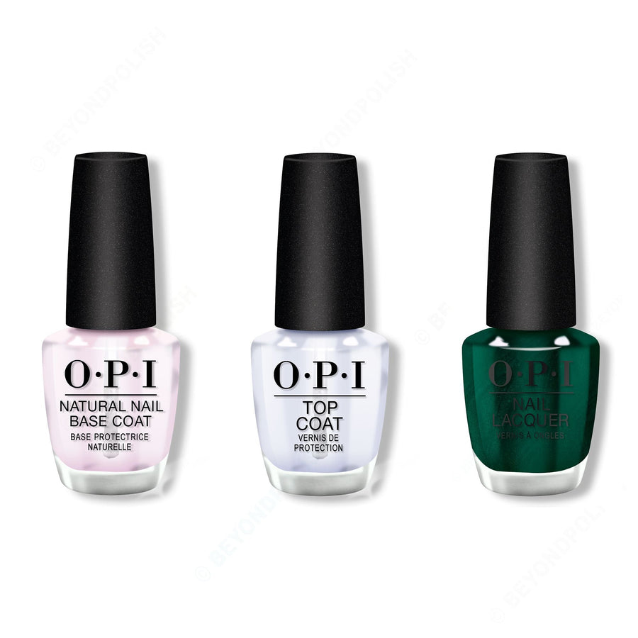 OPI - Nail Lacquer Combo - Base, Top & Peppermint Bark and Bite