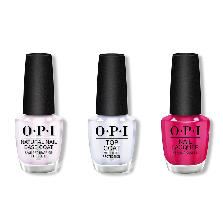 OPI - Nail Lacquer Combo - Base, Top & Pompeii Purple 0.5 oz - #NLC09