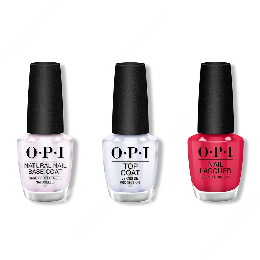 OPI - Nail Lacquer Combo - Base, Top & Red-veal Your Truth