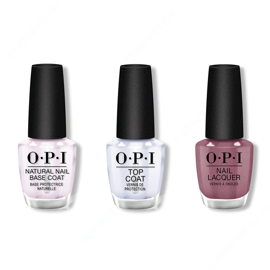 OPI - Nail Lacquer Combo - Base, Top & Reykjavik Has All the Hot Spots 0.5 oz - #NLI63